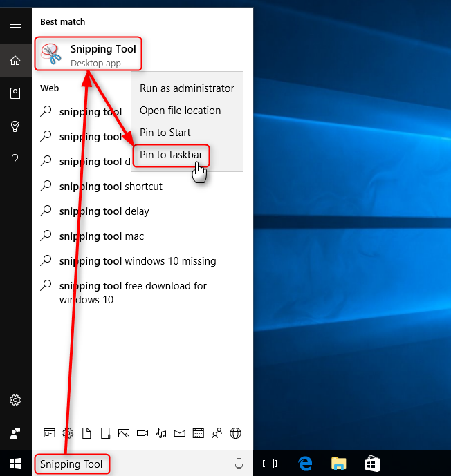 How to add snipping tool to taskbar windows 7
